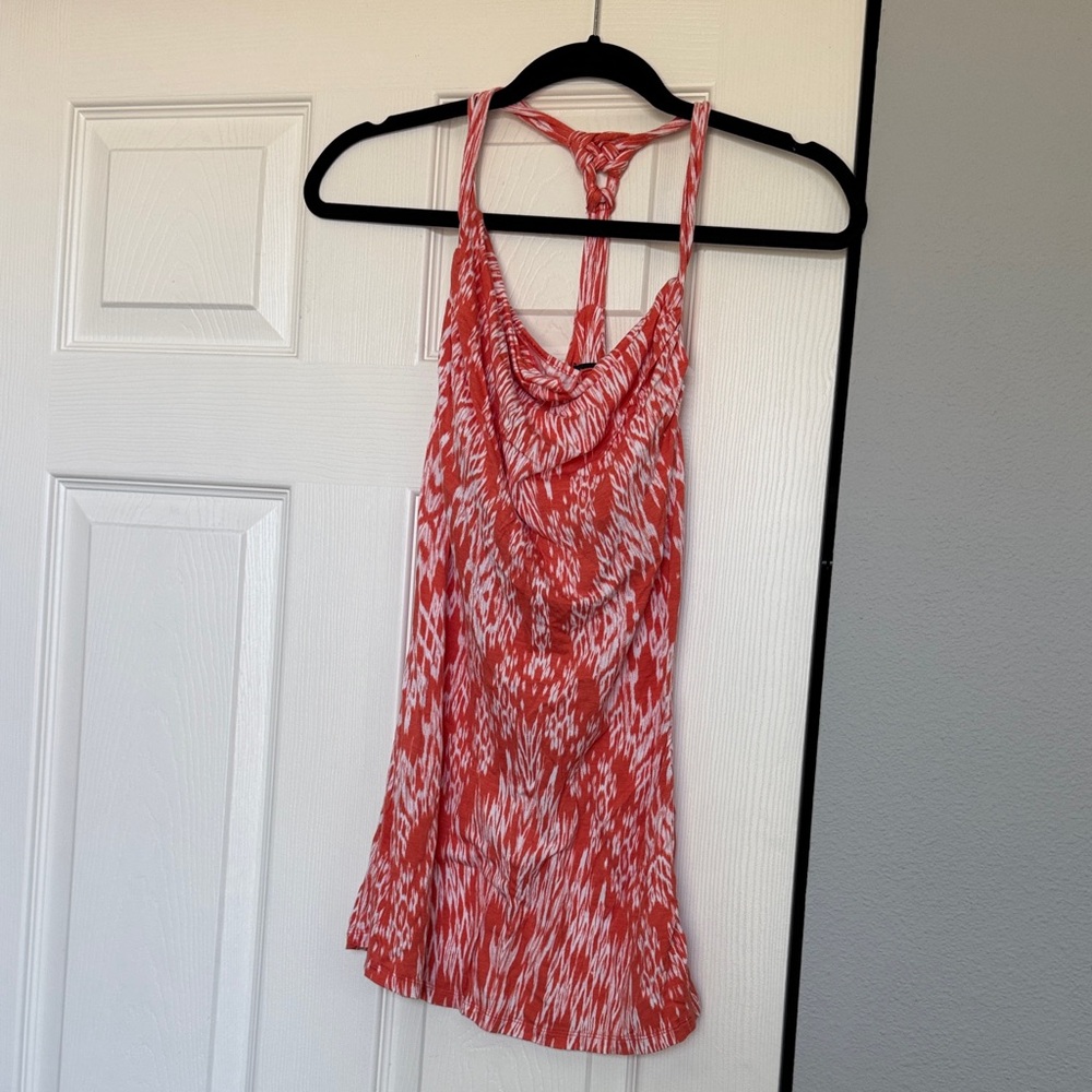 Banana Republic Orange and White Printed Top